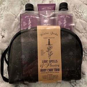 Witches Garden Love Spells & Flowers Body Care Trio & Cosmetic Bag